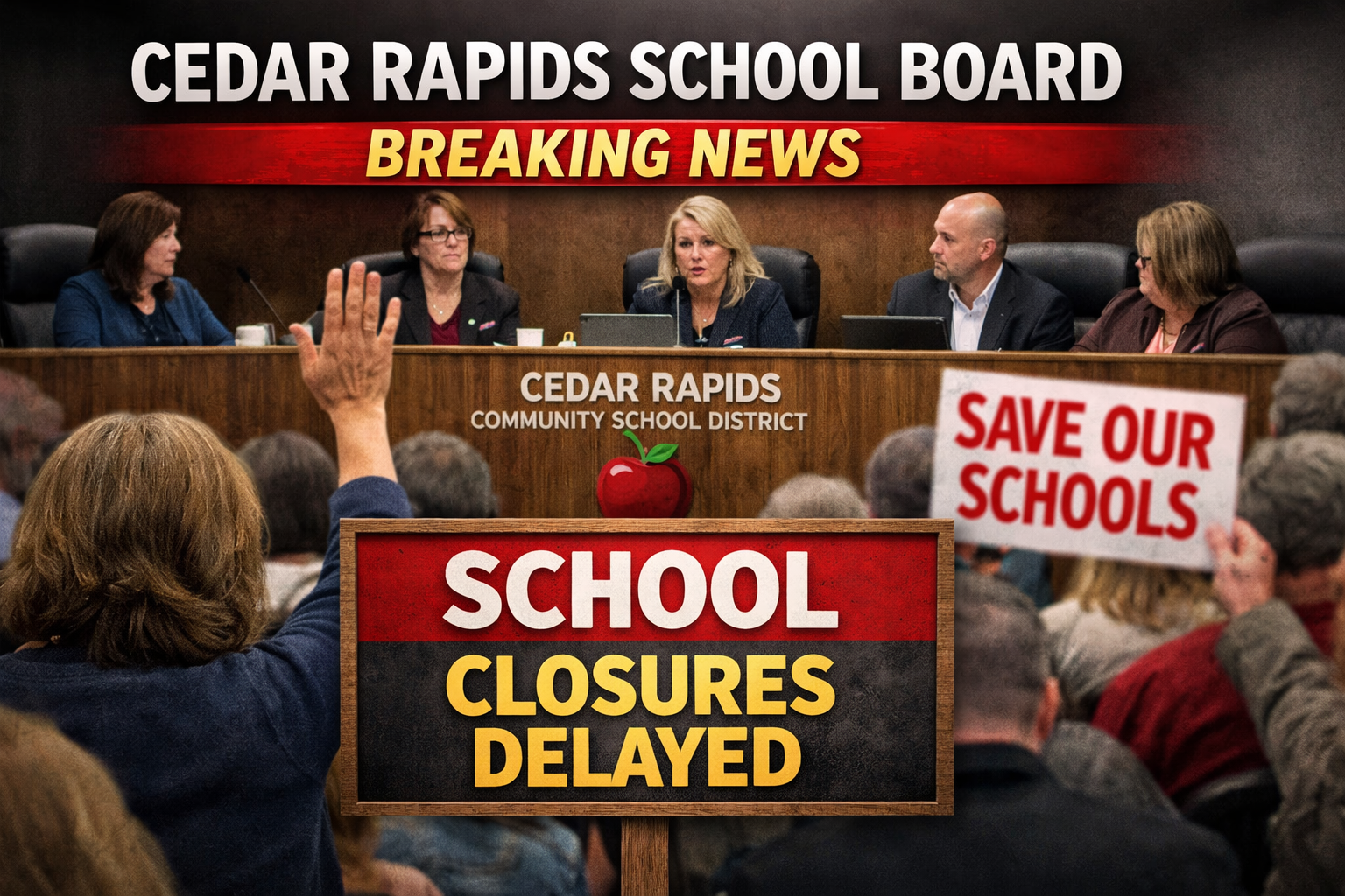 Cedar Rapids School Board Delays Closures After Public Outcry