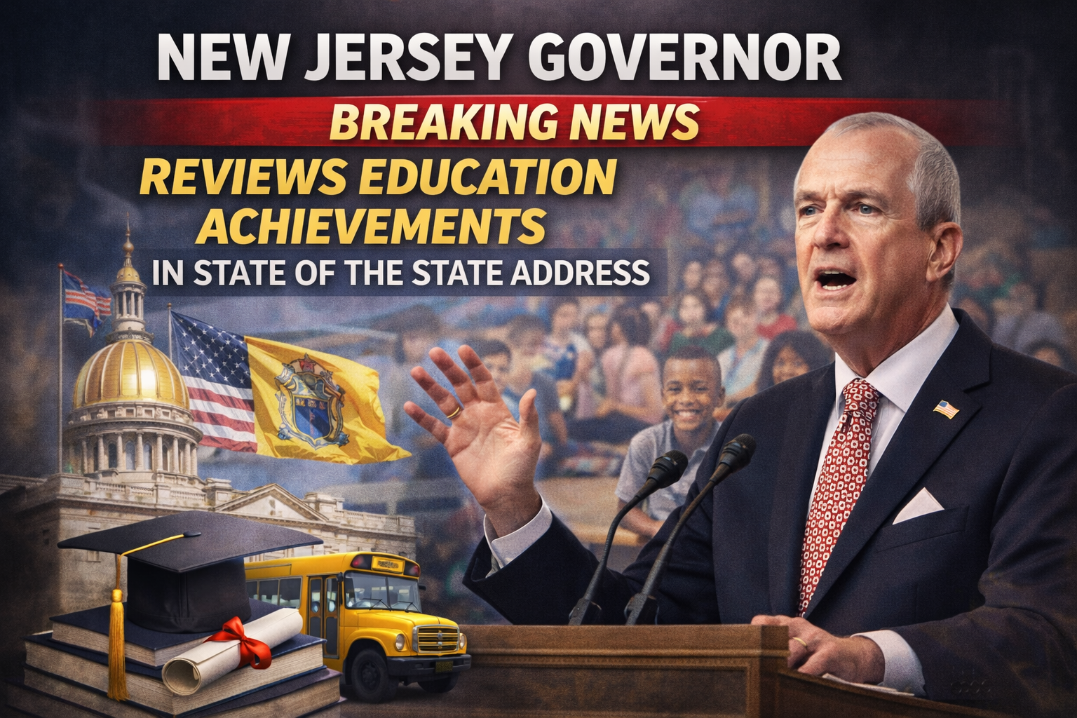 New Jersey Governor Highlights Education Gains in State Address