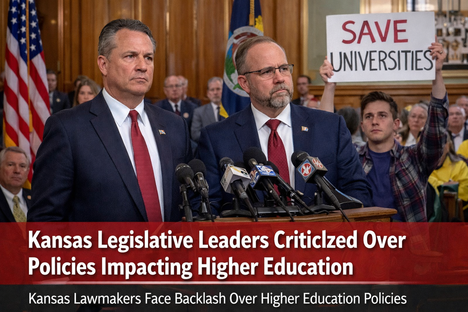 Kansas legislative leaders are facing growing criticism over higher education policies that critics say could weaken public universities and academic freedom.