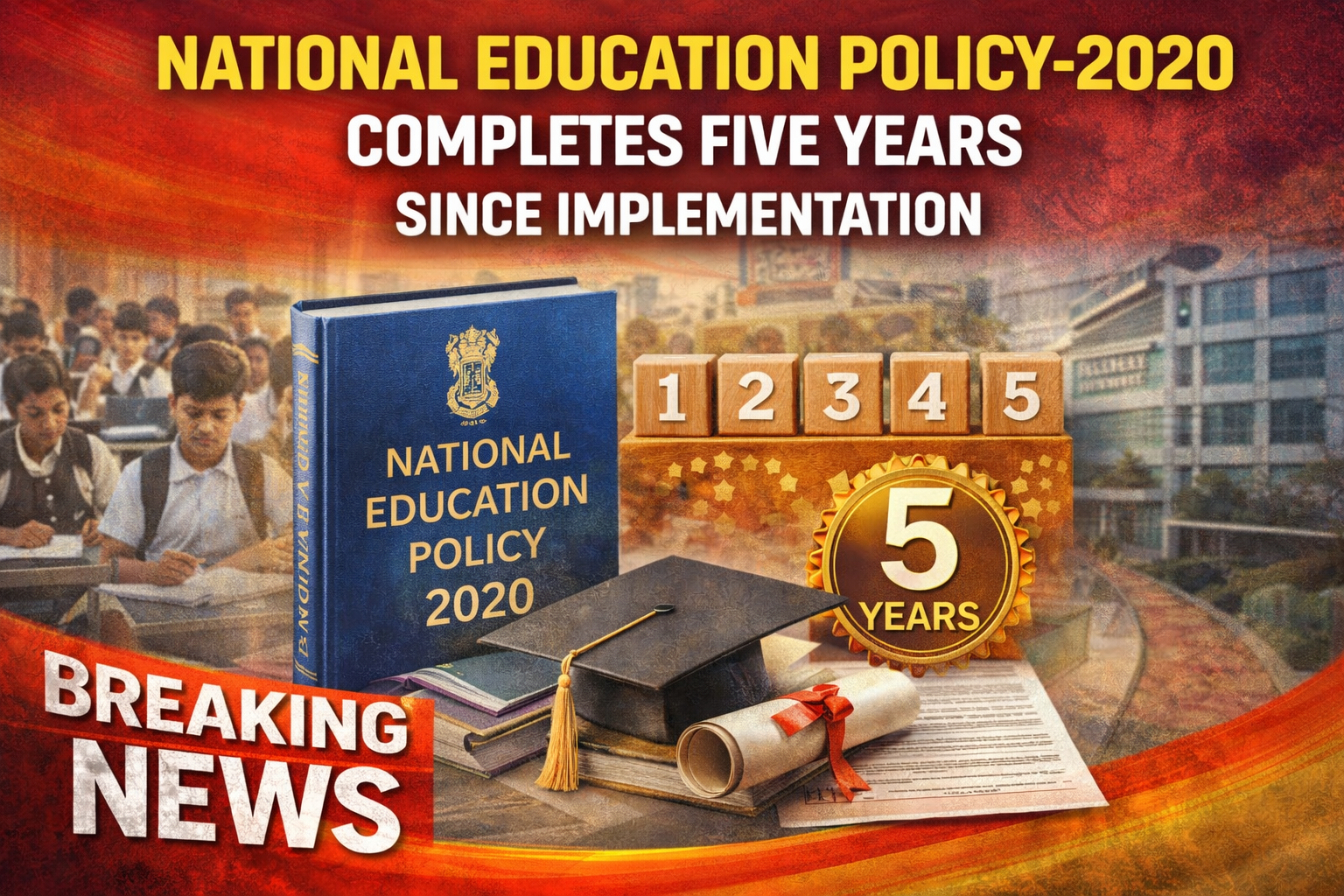 National Education Policy 2020 completes five years, marking key reforms in school and higher education across India since its rollout.